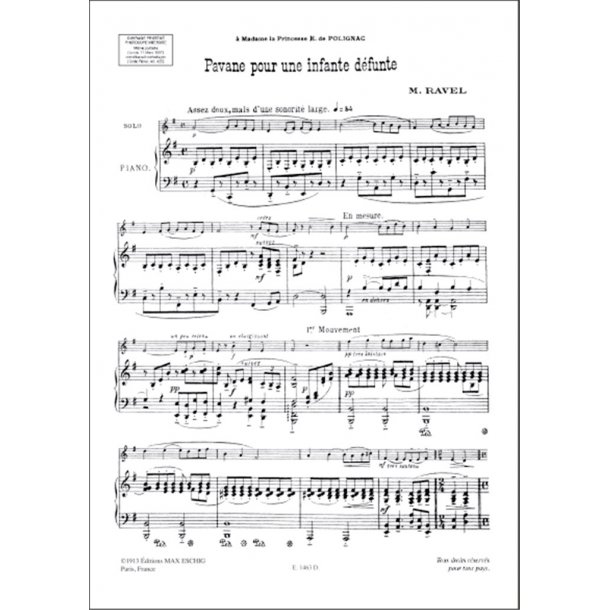 Pavane Pour Une Infante Defunte : Horn (Cor en Fa) & piano